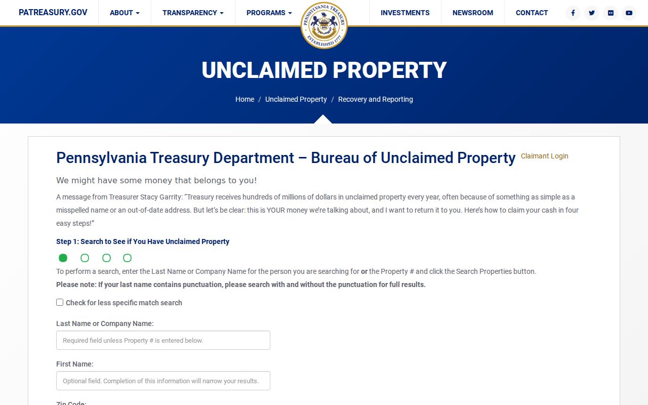 Penn Hills Township residents directory Pennsylvania unclaimed property search