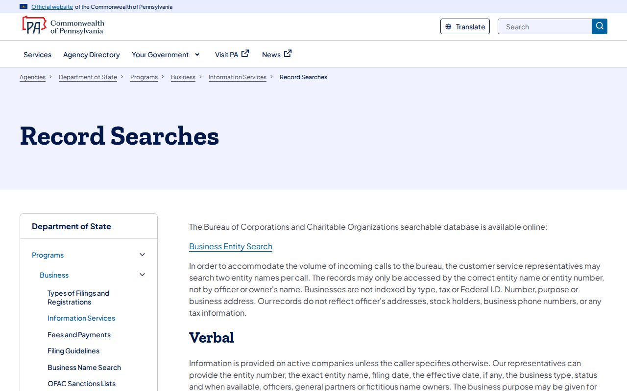 Penn Hills Township residents directory Pennsylvania business record search guidance
