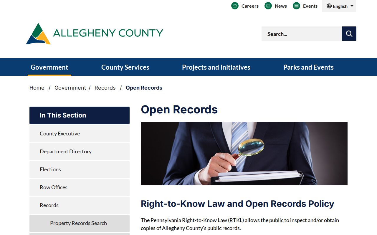 Penn Hills Township residents directory Allegheny County open records route