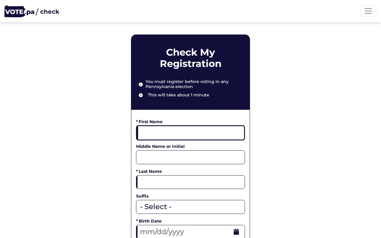Penn Hills Township resident lookup using Pennsylvania voter registration status