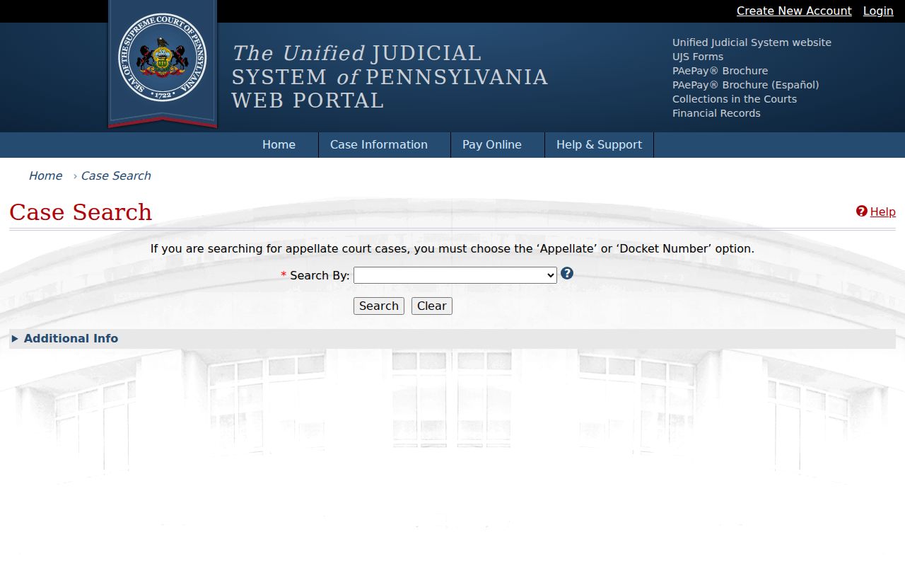 Penn Hills Township resident lookup through Pennsylvania UJS Case Search